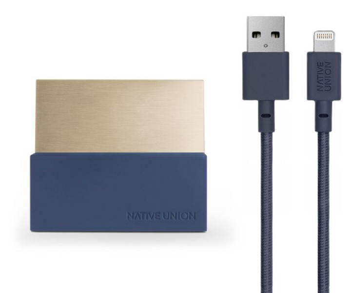 Докстанция Native Union Dock+ Lightning Midnight Blue/Gold (DOCK+-IP-CABLE-MAR)